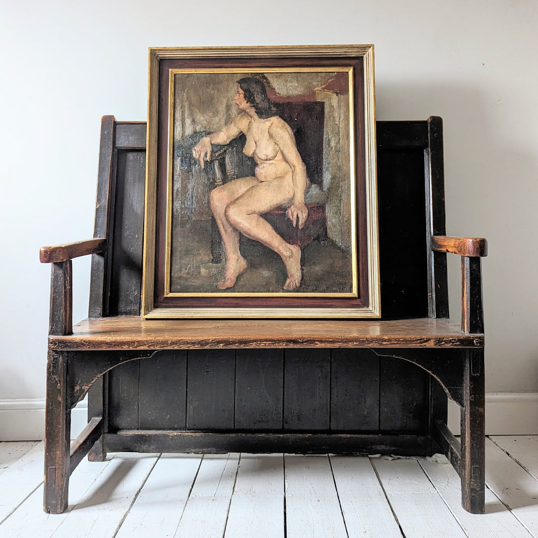 Large British Nude Oil On Canvas