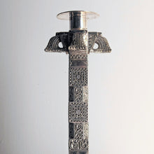 Load image into Gallery viewer, Ceylonese Silver Column Candlesticks
